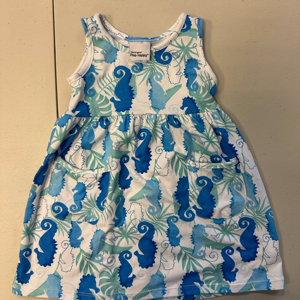 Flap Happy Blue and White Sleeveless Sundress